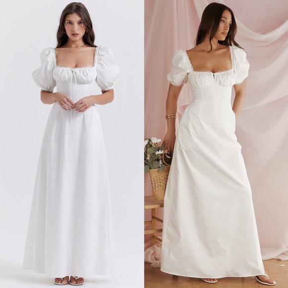 HOUSE OF CB 'Felizia' White Puff Sleeve Sundress - Picture 2 of 11